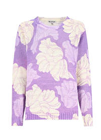 Dámský svetr HAJO 19829 701 D Pulli bedrucktes Blumenmotiv 701 lavendel