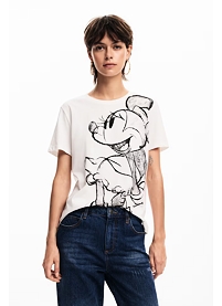 Dámské triko Desigual 24WWTKA1 1001 TS MICKEYDRAWING 1001 WHITE