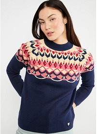 Dámský svetr Blutsgeschwister 001243-353 1249 Cold Day Warm Heart 1249 nostalgic island knit blue