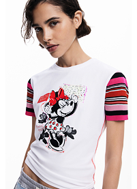 Dámské triko DESIGUAL 25SWTK39 1000 TS MINNIE 1000 WHITE