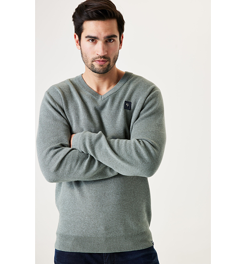 Pánský svetr GARCIA Z1084 2050 mens pullover 2050 sage green - GARCIA - Z1084 2050 mens pullover