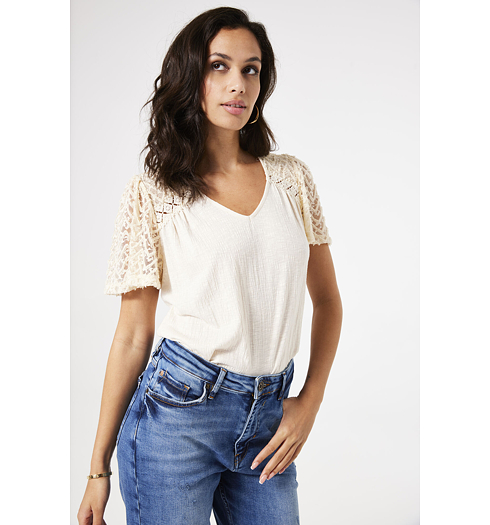 Dámská halenka GARCIA S40008 4294 ladies T-shirt ss 4294 whitecap - GARCIA - S40008 4294 ladies T-shirt ss