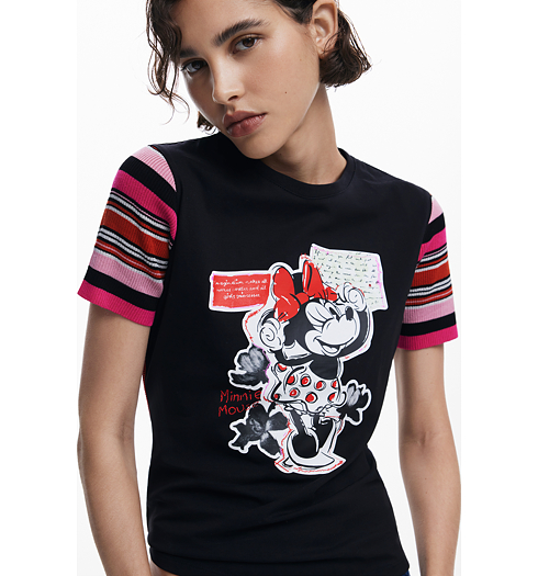 Dámské triko DESIGUAL 25SWTK39 2000 TS MINNIE 2000 BLACK - DESIGUAL - 25SWTK39 2000 TS MINNIE