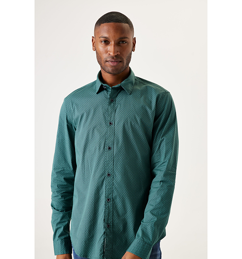 Pánská sportovní košile GARCIA T41280 7406 mens shirt ls 7406 jade green - GARCIA - T41280 7406 mens shirt ls