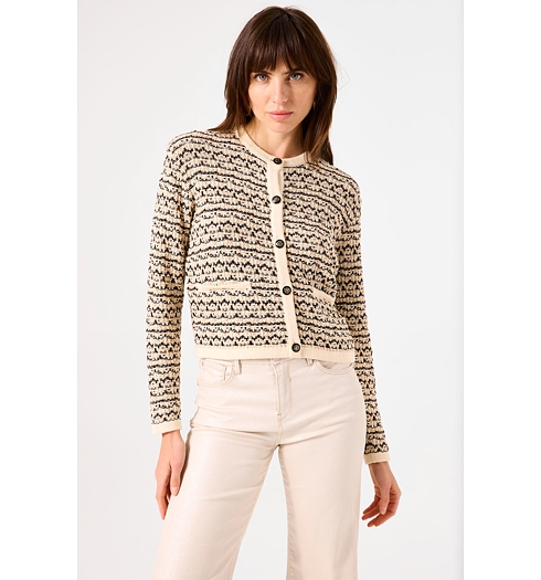 Dámský svetr GARCIA B50050 4294 ladies cardigan 4294 whitecap - GARCIA - B50050 4294 ladies cardigan