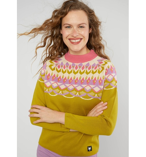 Dámský svetr Blutsgeschwister 001243-353 1254 Cold Day Warm Heart 1254 nostalgic island knit yellow - Blutsgeschwister - 001243-353 1254 Cold Day Warm Heart