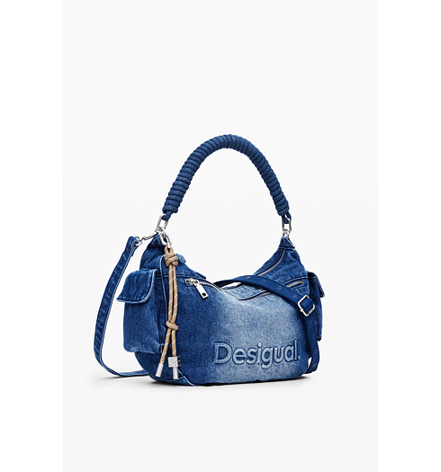 Dámská kabelka DESIGUAL 25SAXD28 5053 BAG HALF LOGO DENIM ASTANA 5053 BLUE - DESIGUAL - 25SAXD28 5053 BAG HALF LOGO DENIM ASTANA