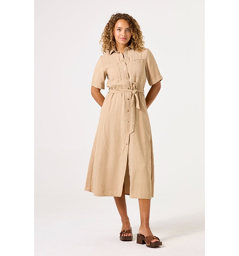 Dámské šaty GARCIA C50287 6146 ladies dress 6146 golden tan - GARCIA - C50287 6146 ladies dress