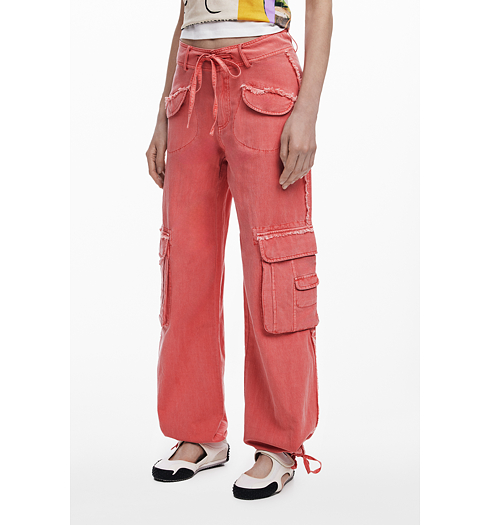 Dámské kalhoty DESIGUAL 25SWPW27 3013 PANT ALEJANDRIA 3013 RED - DESIGUAL - 25SWPW27 3013 PANT ALEJANDRIA