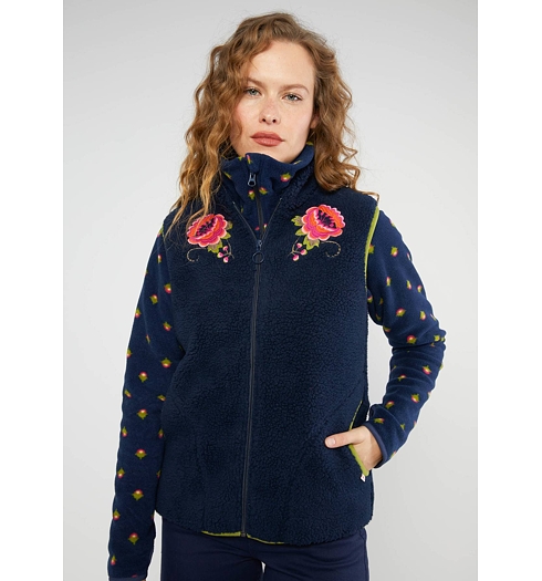 Blutsgeschwister 001243-171 1167 Smoochy Woods Vest 1167 quilted flower blue - Blutsgeschwister - 001243-171 1167 Smoochy Woods Vest