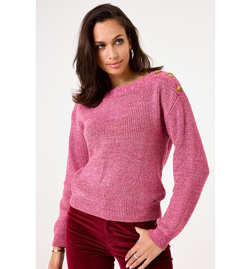 Dámský svetr GARCIA V40240 5479 ladies pullover 5479 bright rose - GARCIA - V40240 5479 ladies pullover