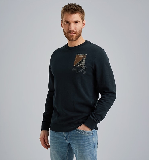 Pánská mikina PME LEGEND PSW2408428 5281 Crewneck interlock jersey 5281 - PME LEGEND - PSW2408428 5281 Crewneck interlock jersey