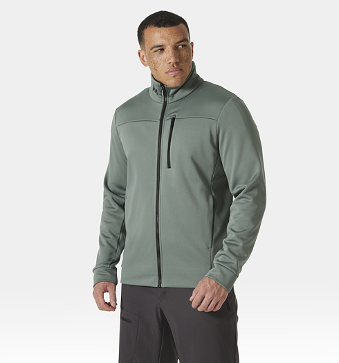 Pánská mikina HELLY HANSEN 30229 485 CREW FLEECE JACKET 485 GREY CACTUS - Helly Hansen - 30229 485 CREW FLEECE JACKET