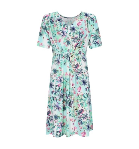 Dámské šaty HAJO 10548 551 D Kleid Flower-Print m. 551 aloe - HAJO - 10548 551 D Kleid Flower-Print m.