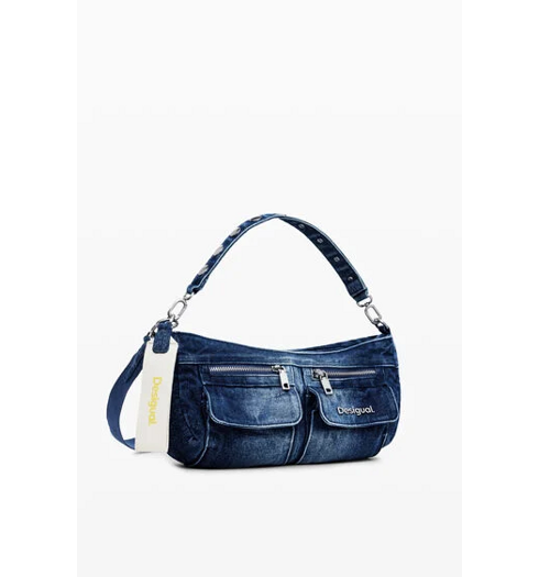 Dámská kabelka Desigual 24WAXD15 5053 BAG DENIM PRIORI  MULTIPOCKET DONOSTI 5053 BLUE - DESIGUAL - 24WAXD15 5053 BAG DENIM PRIORI  MULTIPOCKET DONOSTI