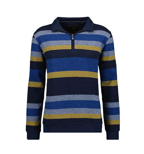 Pánský svetr RAGMAN 3413660 711 Mock neck stripe 711  DUNKELBLAU - Ragman - 3413660 711 Mock neck stripe