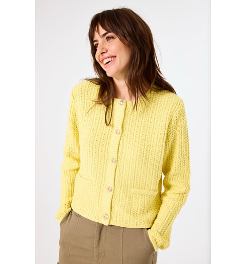 Dámský svetr GARCIA B50051 947 ladies cardigan 947 fresh yellow - GARCIA - B50051 947 ladies cardigan