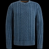 Pánský svetr PME Legend PKW2410334 5426 R-neck garment dye cable knit 5426 - PME LEGEND - PKW2410334 5426 R-neck garment dye cable knit