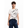 Dámské triko Desigual 24WWTKA1 1001 TS MICKEYDRAWING 1001 WHITE